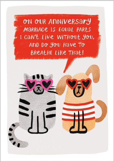 Dog & Cat Anniversary Card