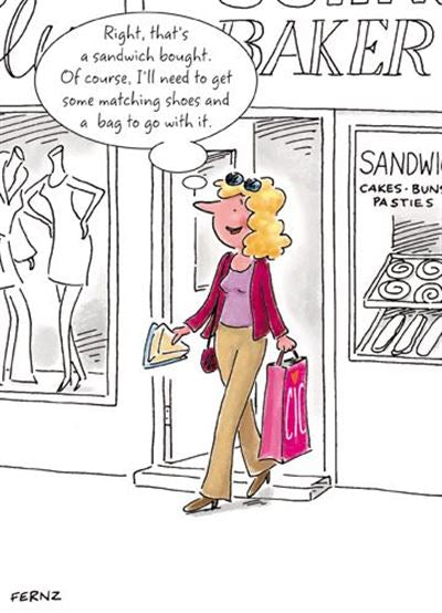 Matching Shoes and Bag Humour Birthday Card