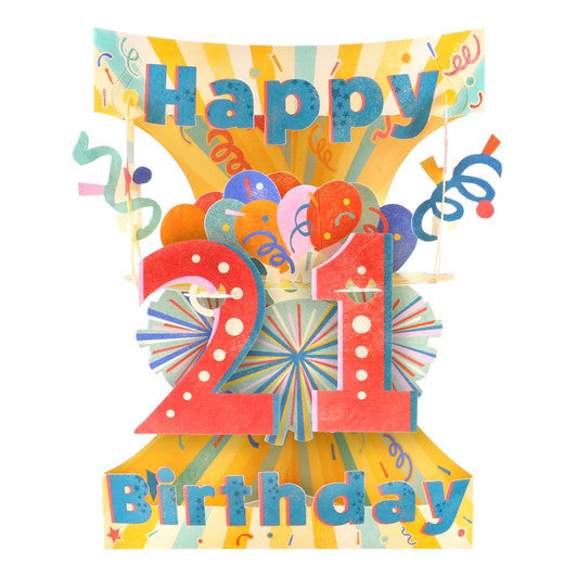 21st Birthday 3D Swing Card