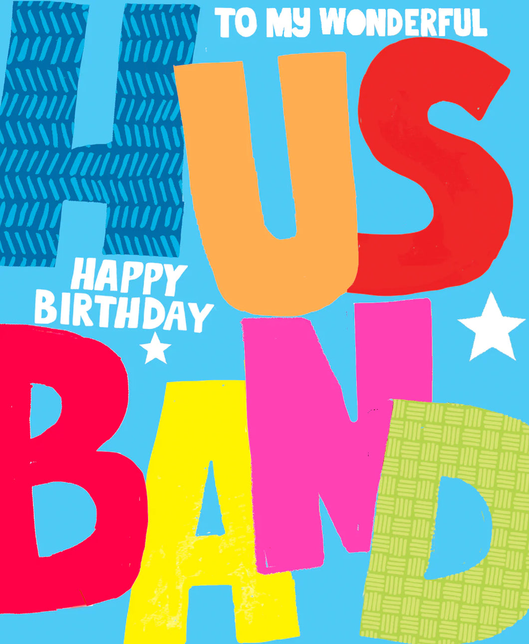 Big Letters Husband Birthday Card