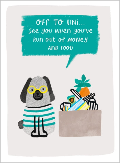 Off To Uni Good Luck Card
