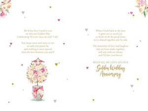Two Birds. To My Wife On Our 50th Golden Anniversary Card