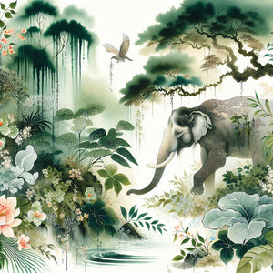 Rumble In The Jungle Elephant Blank Card