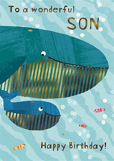 Son Whale Birthday Card