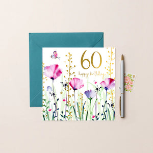 Floral 60th Birthday Card