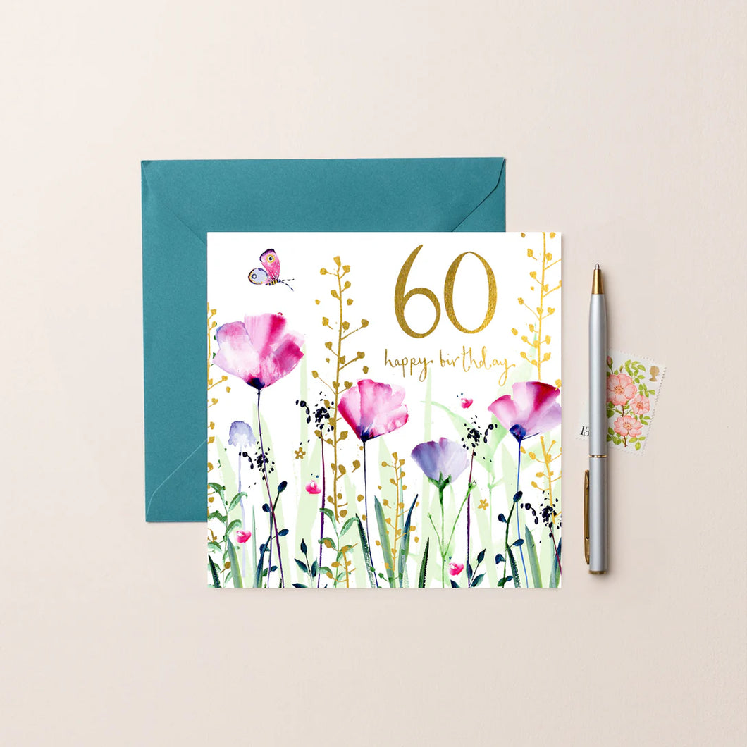 Floral 60th Birthday Card