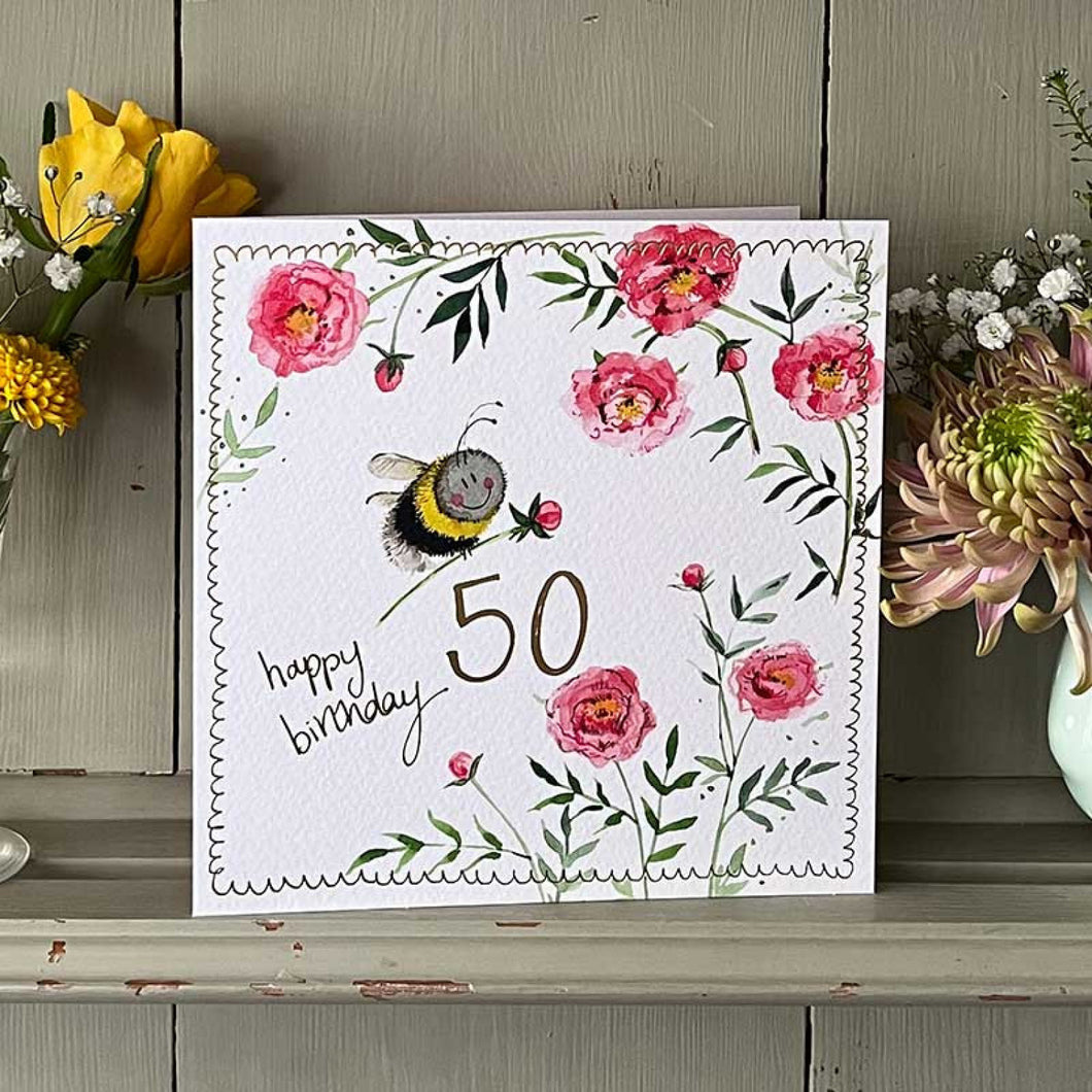 50th Bee Birthday Card