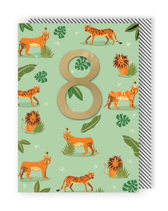 Wild Cats 8th Birthday Card