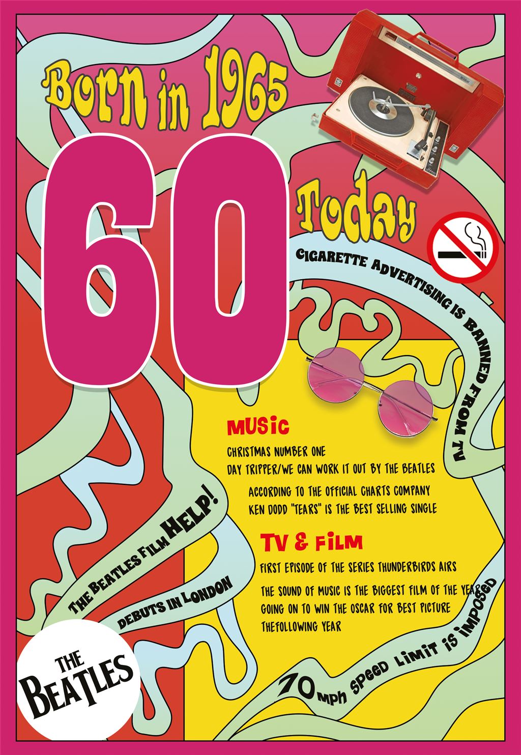 Born In 1965 - 60th Birthday Card