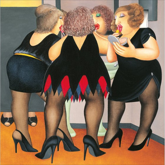 Beryl Cook Ladies Bathroom Blank Card