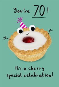 Cherry Bakewell 70th Birthday Card