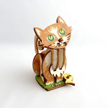 Load image into Gallery viewer, Ginger Cat 3D Pop Up Wooden Postcard
