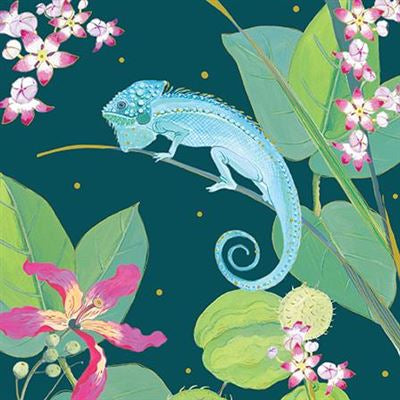 Blue Chameleon Blank Card