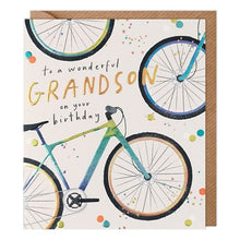 Load image into Gallery viewer, Grandson Bicycle Birthday Card
