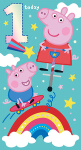 Peppa Pig 1st Birthday Card