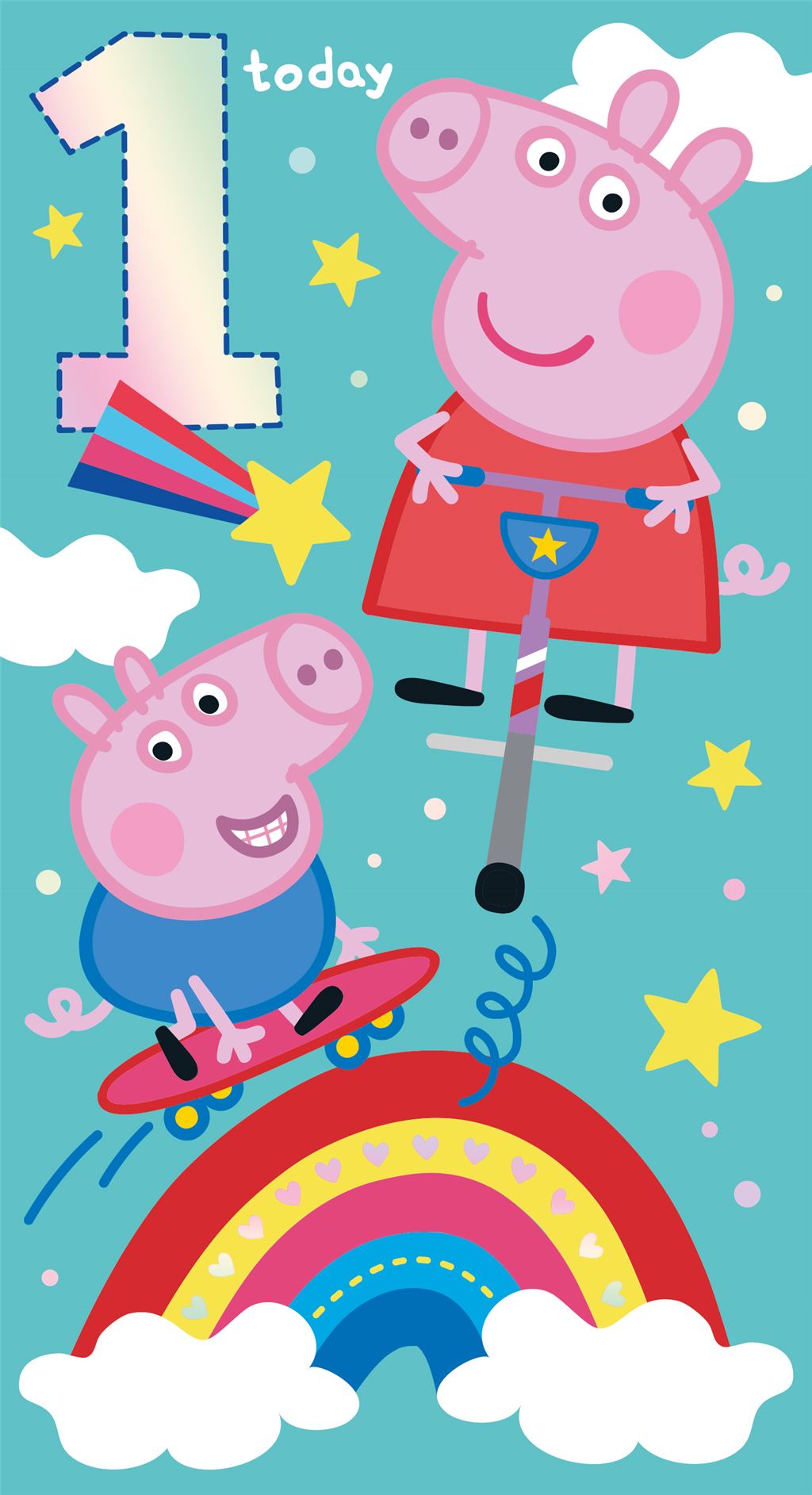 Peppa Pig 1st Birthday Card