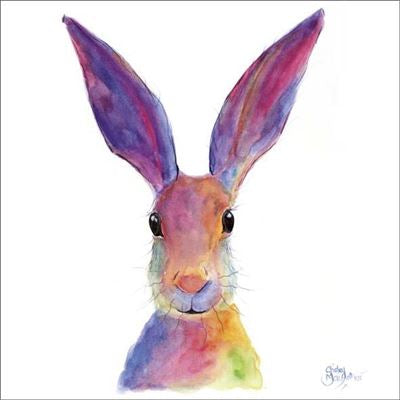 Watercolour Hare Blank Card