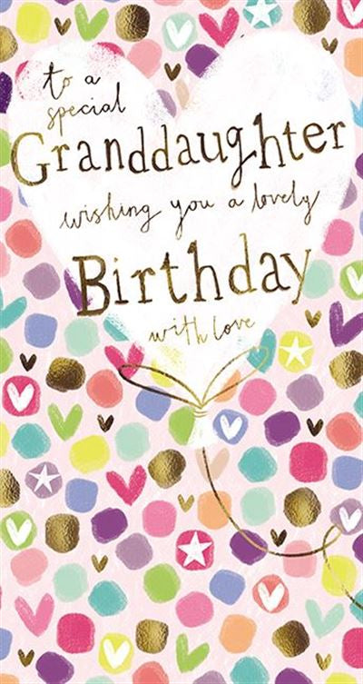 Granddaughter Confetti Birthday Card