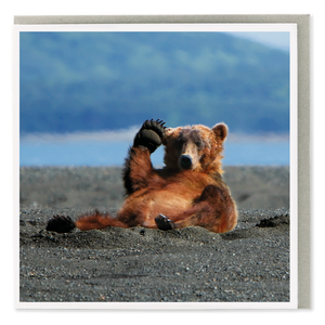 Waving Bear Blank Card