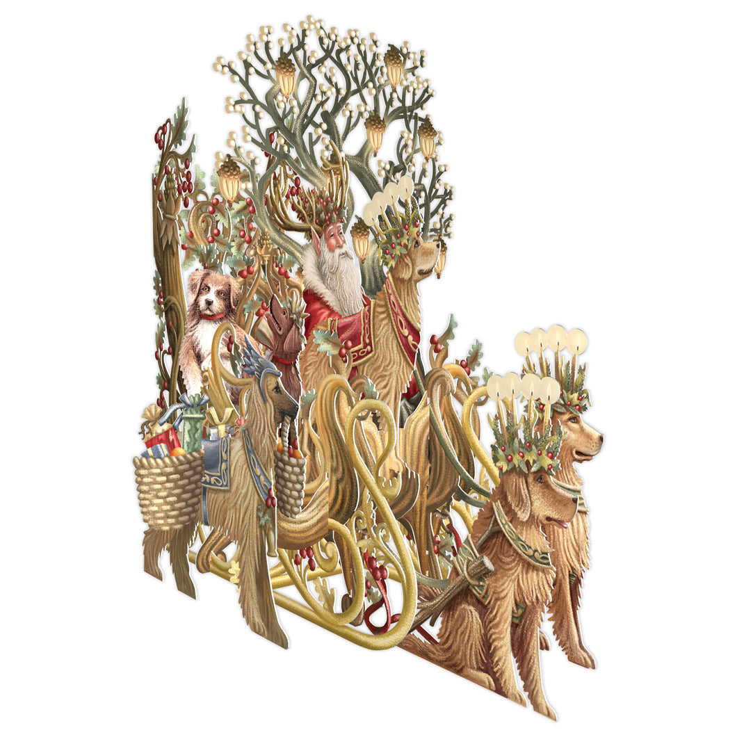 3D Stand Up & Stand Out Santa’s Dog Sleigh Christmas Card