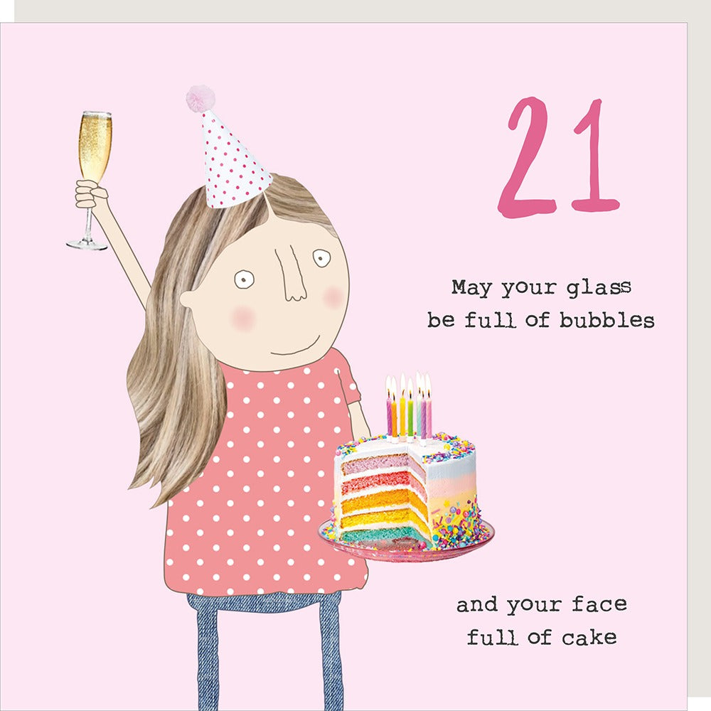 Face Full Of Cake 21st Birthday Card By RosieMadeAThing