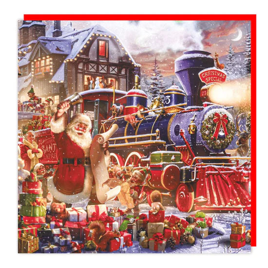 Santa Train Christmas Lenticular 3D Card