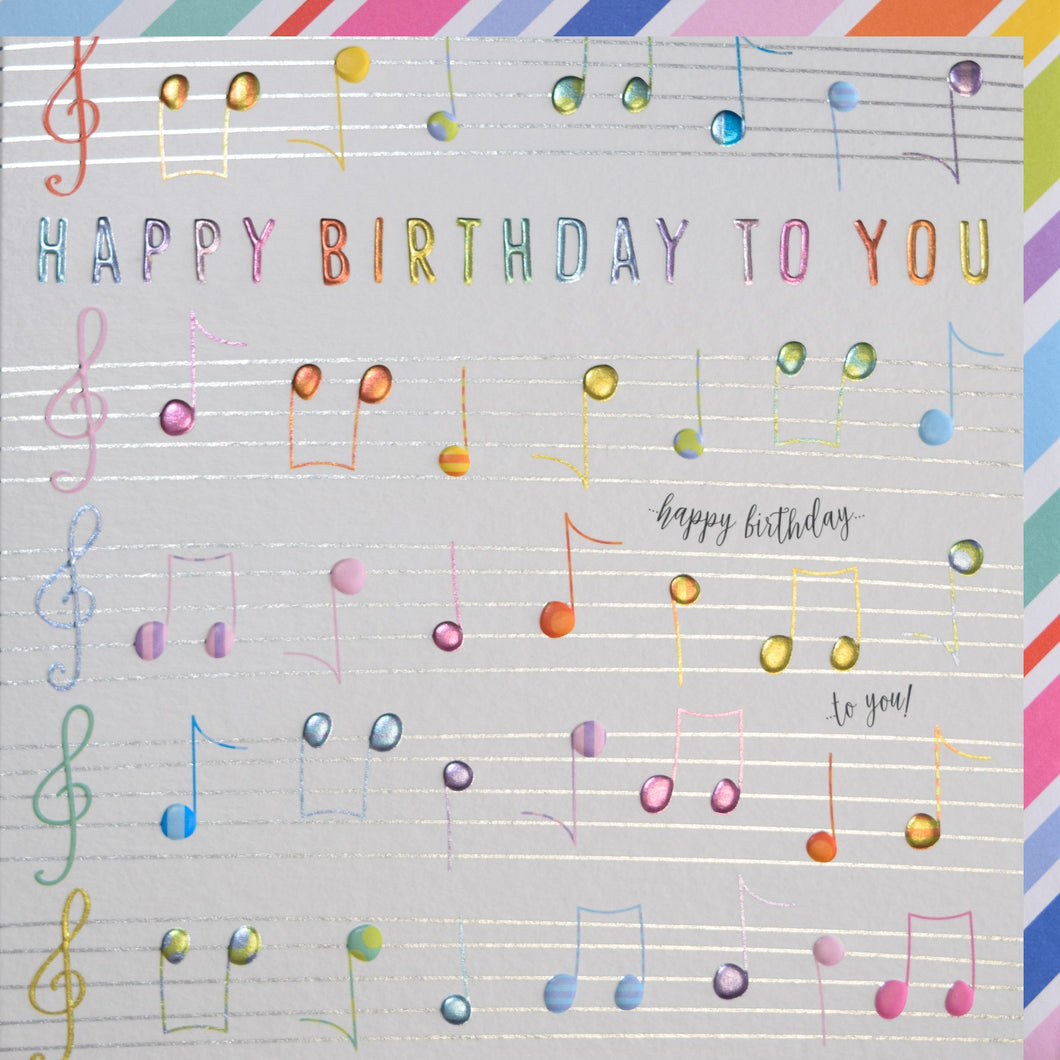 Musical Notes Birthday Card