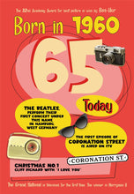 Load image into Gallery viewer, Born In 1960 - 65th Birthday Card
