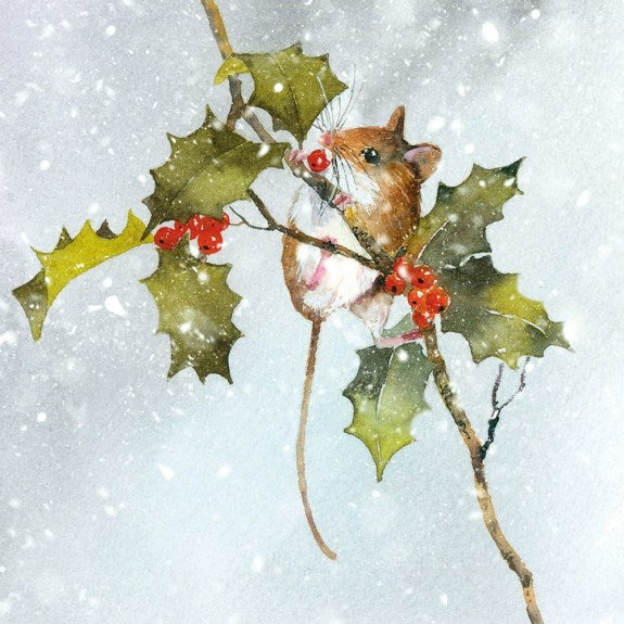 Mouse Holly Feast Pack Of 8 Christmas Cards