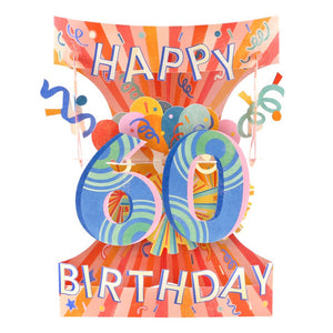 60th Birthday 3D Swing Card