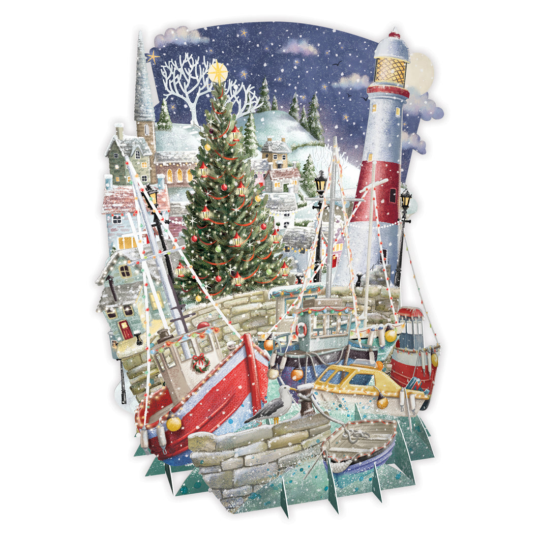 3D Stand Up & Stand Out Christmas Harbour Christmas Card