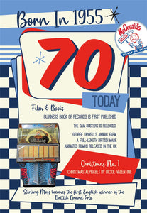 Born In 1955 - 70th Birthday Card