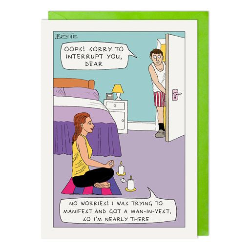 Meditation Humour Blank Card