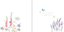 Load image into Gallery viewer, Black Cat In A Flower Garden Birthday Card
