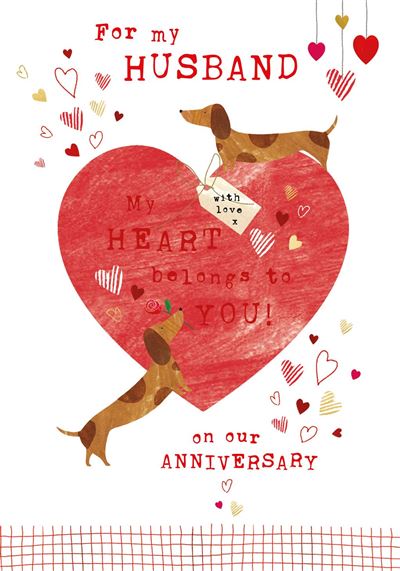 Dachshund Husband Anniversary Card