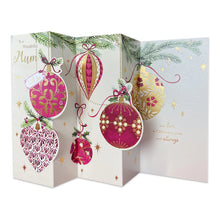Load image into Gallery viewer, Festive Baubles Mum 3D Christmas Card
