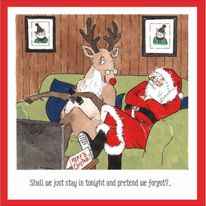 Santa &  Rudolph Humour Christmas Card