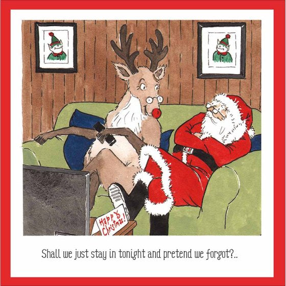 Santa &  Rudolph Humour Christmas Card
