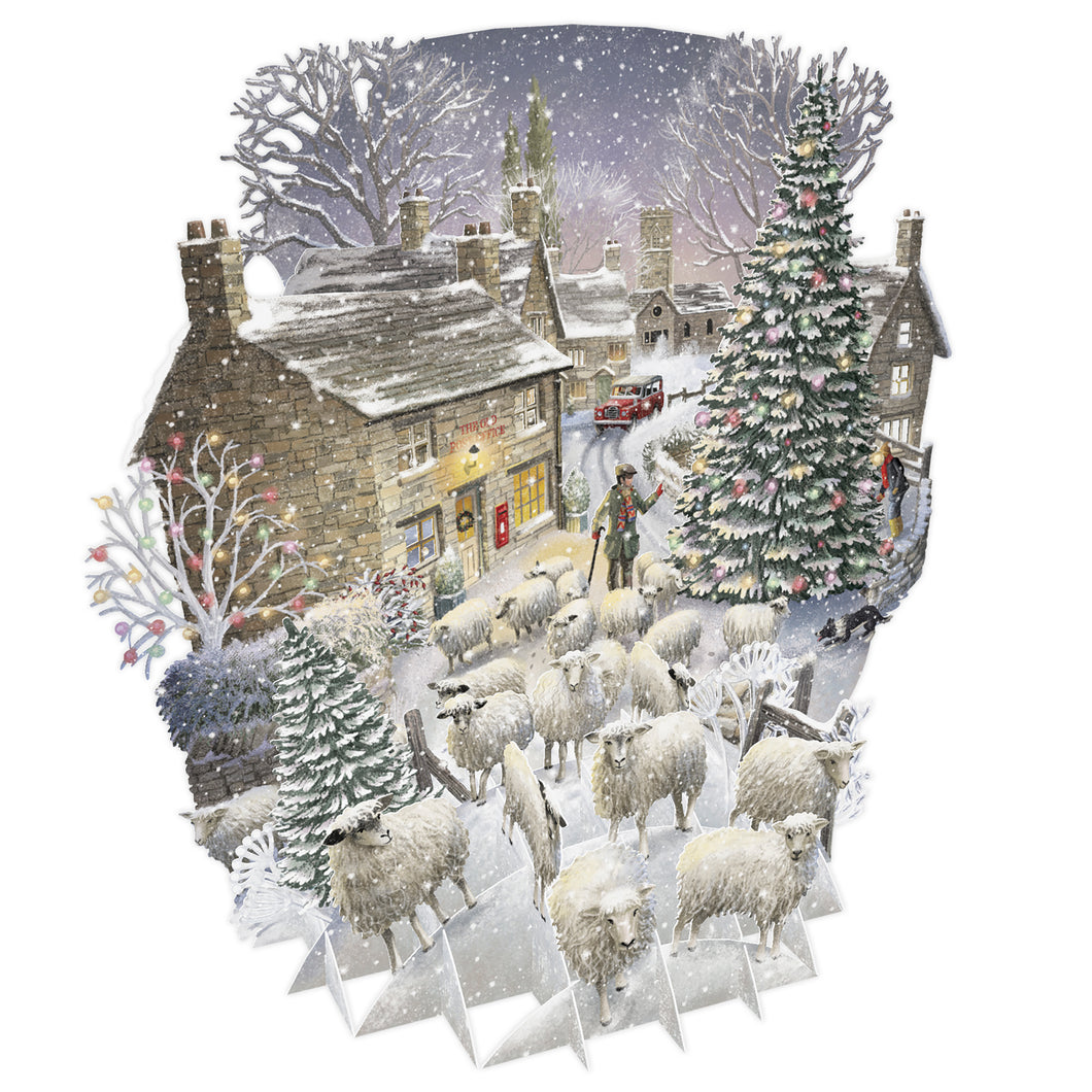 3D Stand Up & Stand Out Winter Sheep Christmas Card