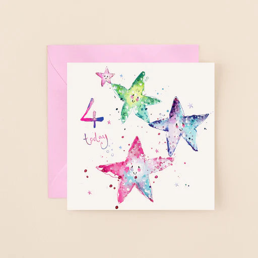 Starfish 4th Birthday Card