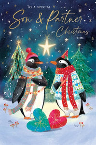 Son & Partner Penguin Scene Christmas Card