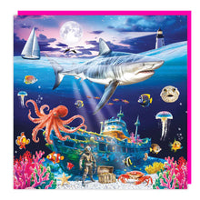 Load image into Gallery viewer, Under The Sea ‘ Sunken Ship , Diving , Sealife Blank Lenticular 3D Card
