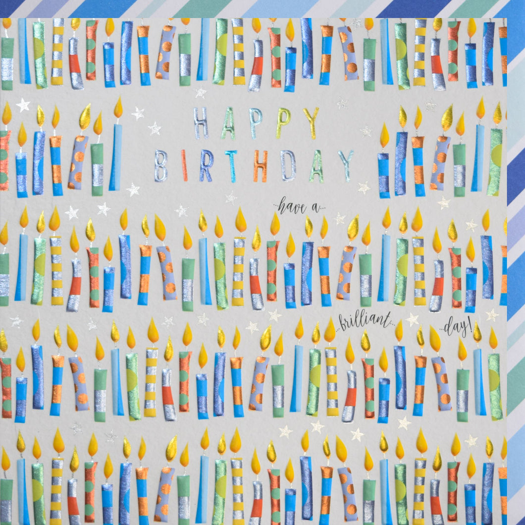 Blue Birthday Candles Birthday Card