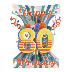 80th Birthday 3D Swing Card