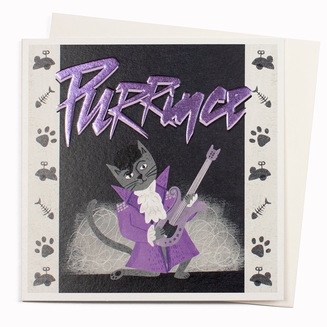Purrince Cat Prince Blank Card