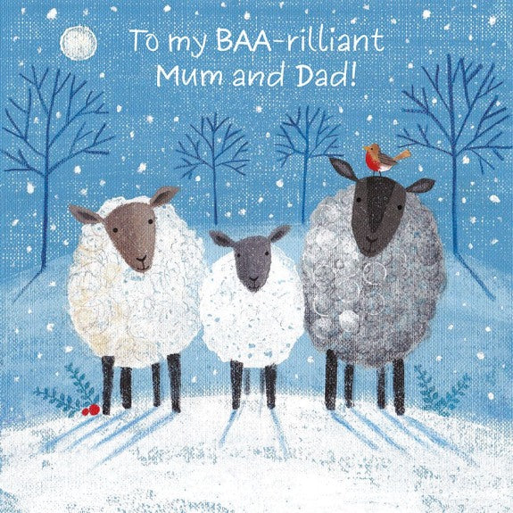 Baa-rilliant Mum And Dad Christmas Card