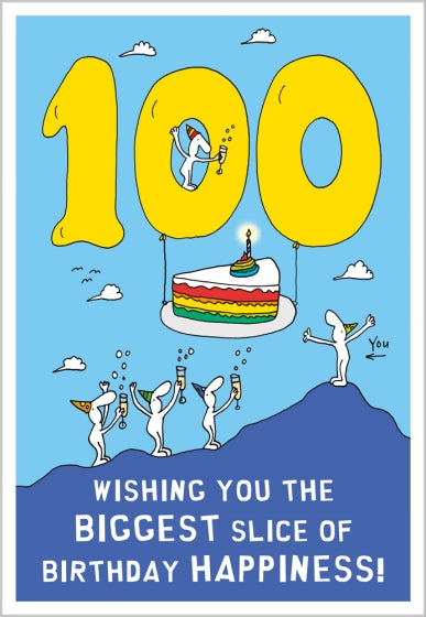 Rainbow Cake 100th Birthday Card