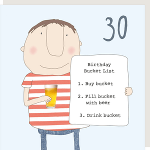 Birthday Bucket List. 30th Birthday Card By RosieMadeAThing