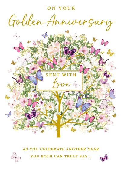 Butterfly Tree 50th Golden Anniversary Card