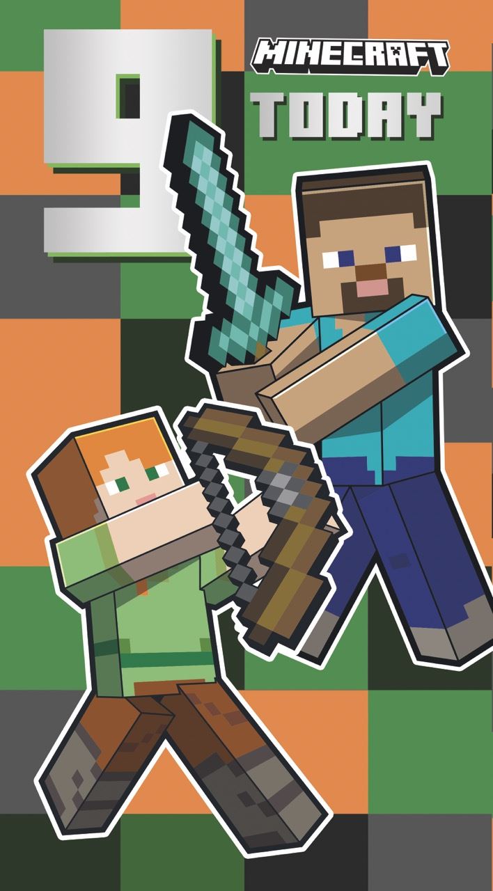 Minecraft 9th Birthday Card